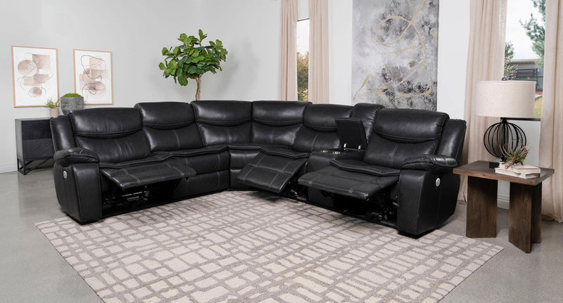 Sycamore Upholstered Power Reclining Sectional Sofa Grey - 610200P