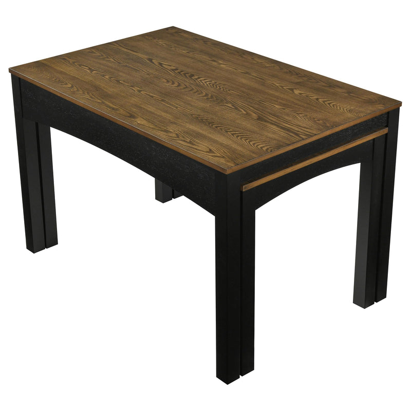 Sykes 47-inch 2-piece Nesting Dining Table Brown and Black - 190271BLK