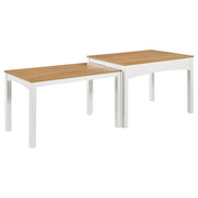 Sykes 47-inch 2-piece Nesting Dining Table Natural and White - 190271WHT