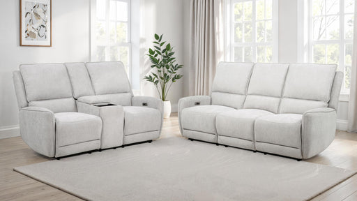 Sylmar 2-piece Chenille Power Reclining Sofa Set Dove Grey - 610521P-S2