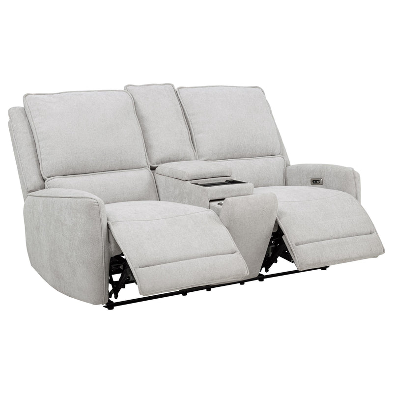 Sylmar Chenille Upholstered Power Reclining Loveseat Dove Grey - 610522P
