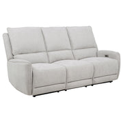 Sylmar Chenille Upholstered Power Reclining Sofa Dove Grey - 610521P