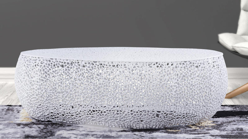 T3601-50 Oval Coffee Table White - T3601-50 Oval Coffee Table White