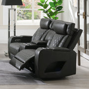 Taddeo Power Motion Loveseat w/Console, Speaker, USB, Wireless Charger & LED - LV06231