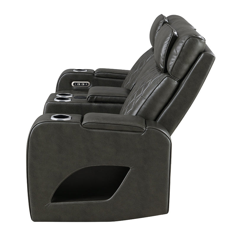 Taddeo Power Motion Loveseat w/Console, Speaker, USB, Wireless Charger & LED - LV06231