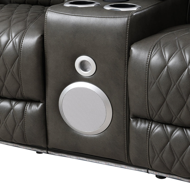 Taddeo Power Motion Loveseat w/Console, Speaker, USB, Wireless Charger & LED - LV06231