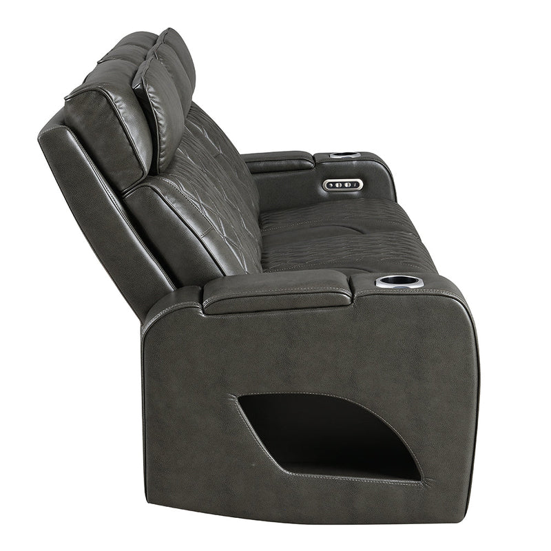 Taddeo Power Motion Sofa w/Power Headrest, USB, Wireless Charger, LED & Reading Light - LV06230