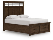 Taffenbrook Medium Brown Queen Panel Storage Bed - B849B2
