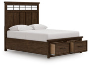 Taffenbrook Medium Brown Queen Panel Storage Bed - B849B2