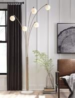 Taliya Champagne/White Arc Lamp - DMV FurnitureFloor Lamps
