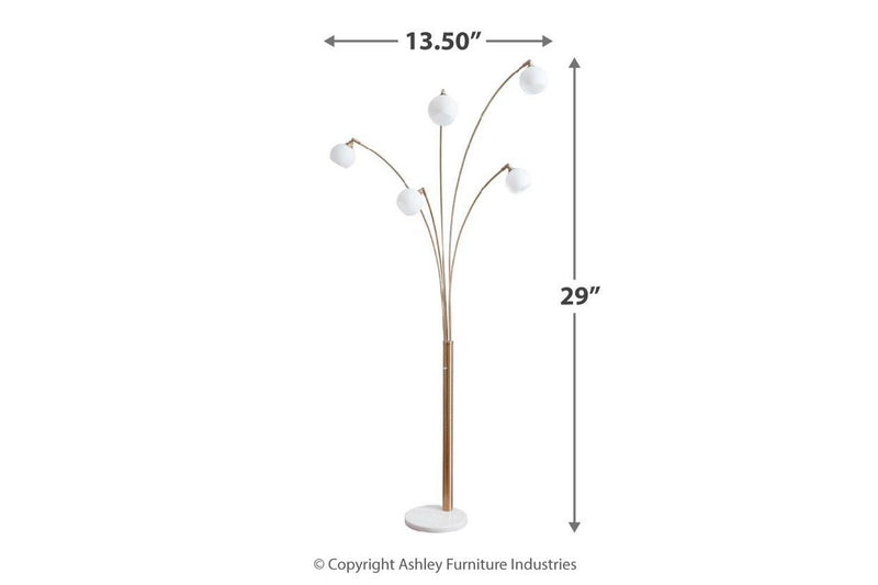 Taliya Champagne/White Arc Lamp - DMV FurnitureFloor Lamps