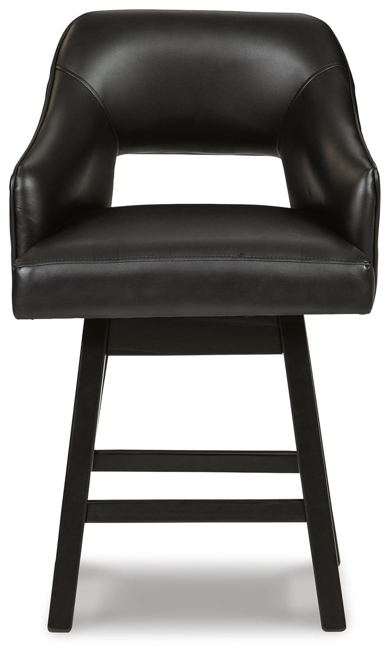 Tallenger Black/Dark Brown Counter Height Bar Stool (Set of 2) - D380-924X2