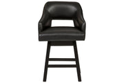 Tallenger Black/Dark Brown Counter Height Bar Stool (Set of 2) - DMV FurnitureBarstool