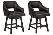 Tallenger Black/Dark Brown Counter Height Bar Stool (Set of 2) - DMV FurnitureBarstool