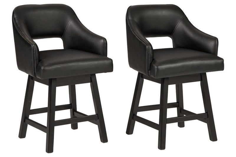 Tallenger Black/Dark Brown Counter Height Bar Stool (Set of 2) - DMV FurnitureBarstool