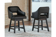 Tallenger Black/Dark Brown Counter Height Bar Stool (Set of 2) - DMV FurnitureBarstool