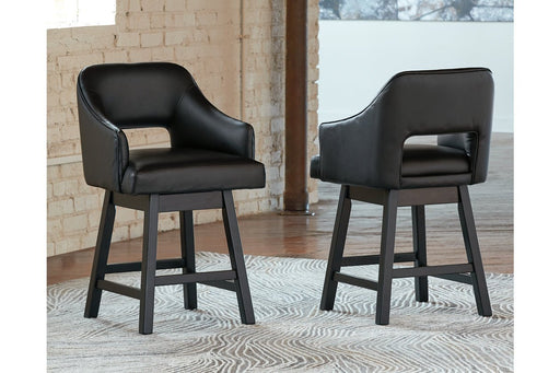Tallenger Black/Dark Brown Counter Height Bar Stool (Set of 2) - DMV FurnitureBarstool
