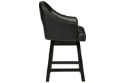 Tallenger Black/Dark Brown Counter Height Bar Stool (Set of 2) - DMV FurnitureBarstool