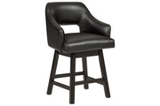 Tallenger Black/Dark Brown Counter Height Bar Stool (Set of 2) - DMV FurnitureBarstool