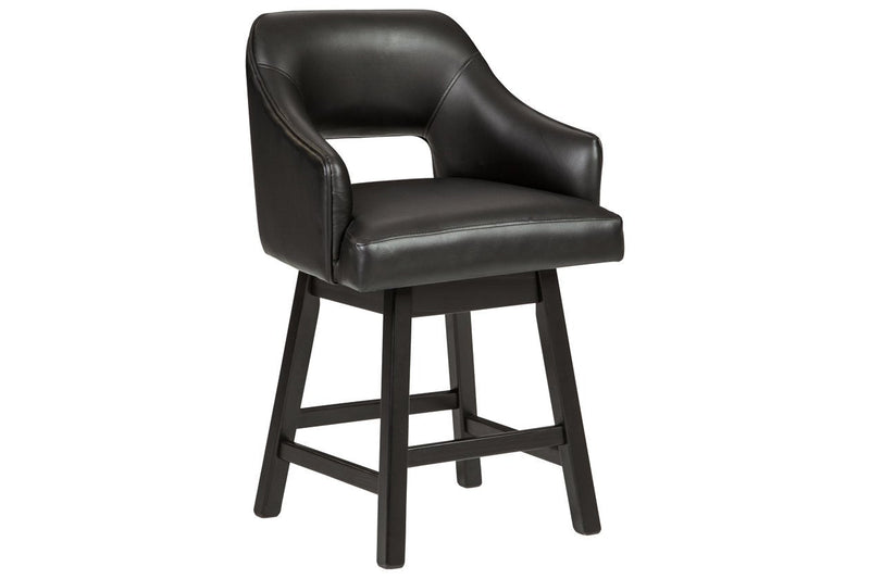Tallenger Black/Dark Brown Counter Height Bar Stool (Set of 2) - DMV FurnitureBarstool