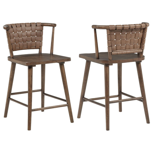 Tallis Woven Leatherette Back Counter Chair Brown (Set of 2) - 190249