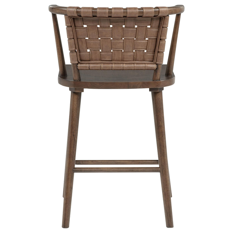 Tallis Woven Leatherette Back Counter Chair Brown (Set of 2) - 190249