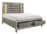 Tamsin Silver/Gray Metallic LED Upholstered Storage Platform Bedroom Set - DMV FurnitureBedroom Set