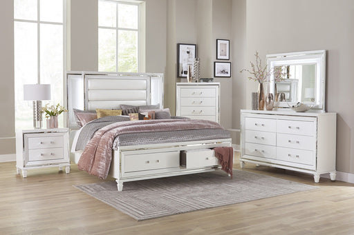 Tamsin White LED Upholstered Storage Platform Bedroom Set - DMV FurnitureBedroom Set