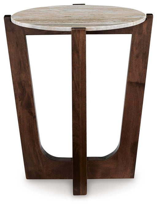 Tanidore Coffee Table with 2 End Tables in Warm Brown - PKG020848