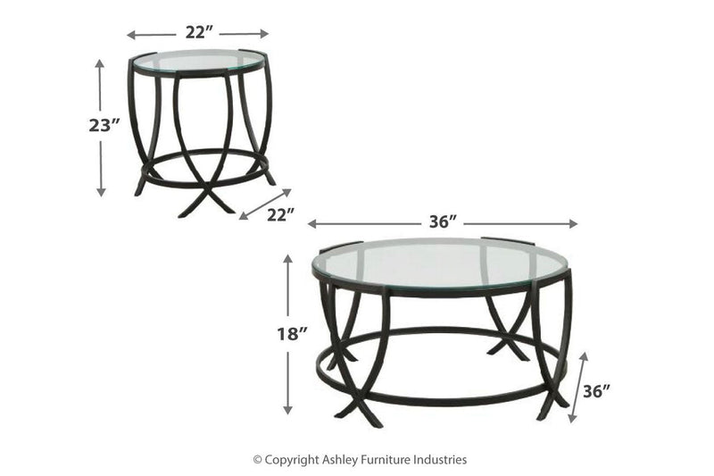 Tarrin Black Table (Set of 3) - DMV FurnitureOccasional Table Set