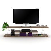 Tars Tv Stand in Walnut-Chrome - 720-TAR-TV-RF160102