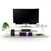 Tars Tv Stand in Walnut-Chrome - 720-TAR-TV-RF160102