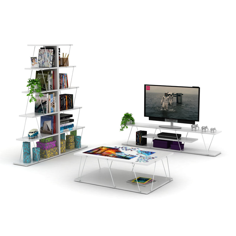 Tars Tv Stand in Walnut-Yellow - 720-TAR-TV-RF160101
