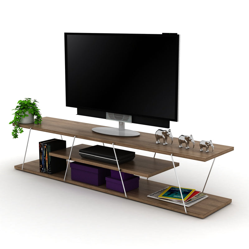 Tars Tv Stand in White-Yellow - 720-TAR-TV-RF160104