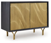 Tayner Black/Gold Finish Accent Cabinet - A4000654