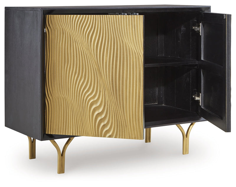 Tayner Black/Gold Finish Accent Cabinet - A4000654