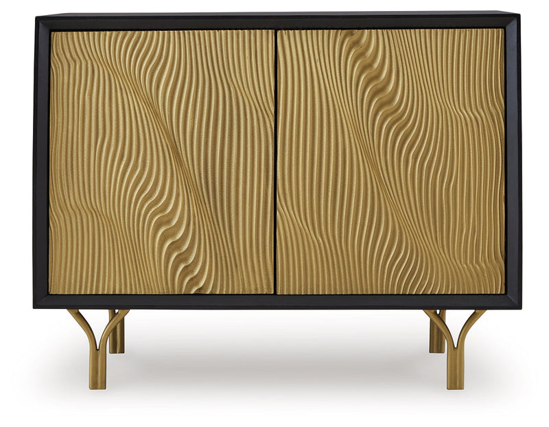 Tayner Black/Gold Finish Accent Cabinet - A4000654