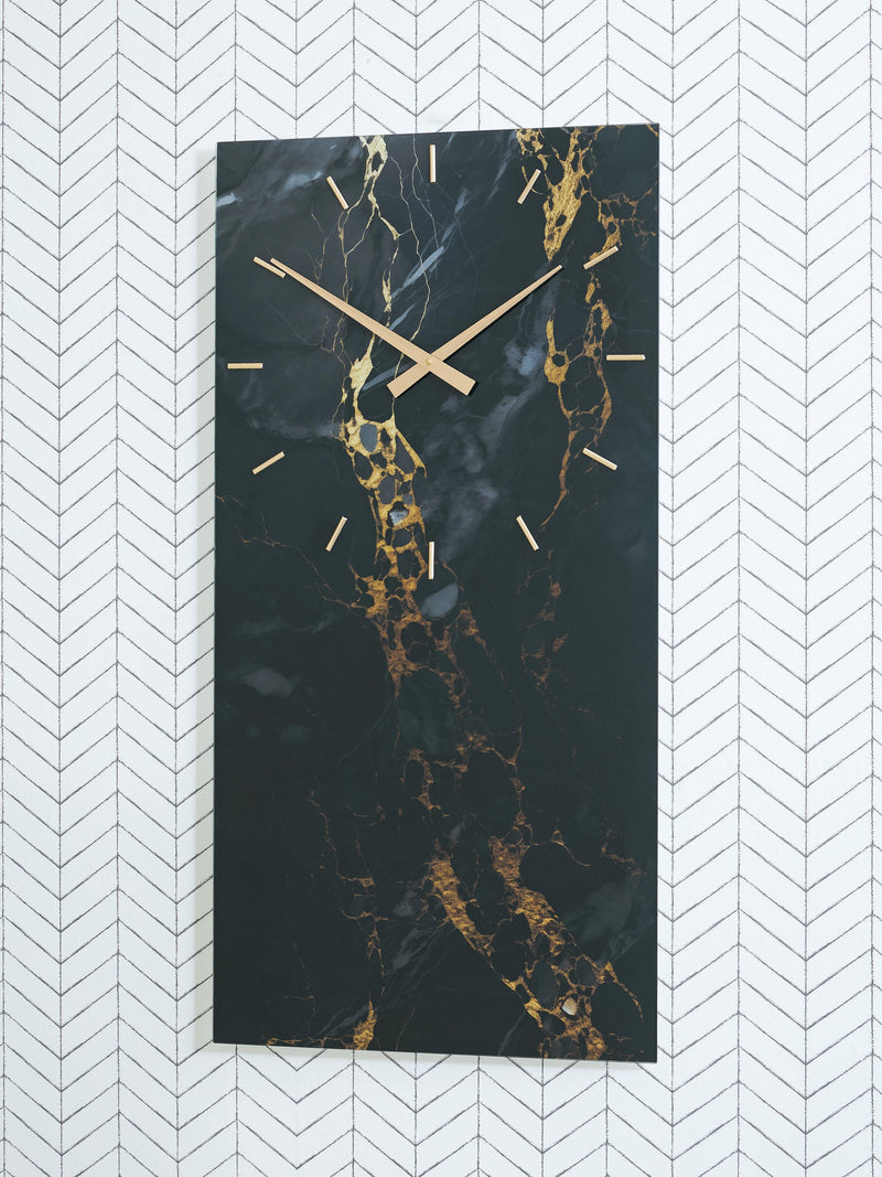 Teague Black/Gold Finish Wall Clock - A8010430