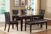 Teague Espresso Faux - Marble Top Dining Set - DMV FurnitureDining Room Set