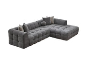 Teddy Sectional Sofa Grey in Grey - 105-TED-IST08-3L