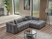 Teddy Sectional Sofa Grey in Grey - 105-TED-IST08-3L