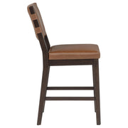 Tegan Faux Leather Upholstered Counter Height Chair Cognac (Set of 2) - 107079