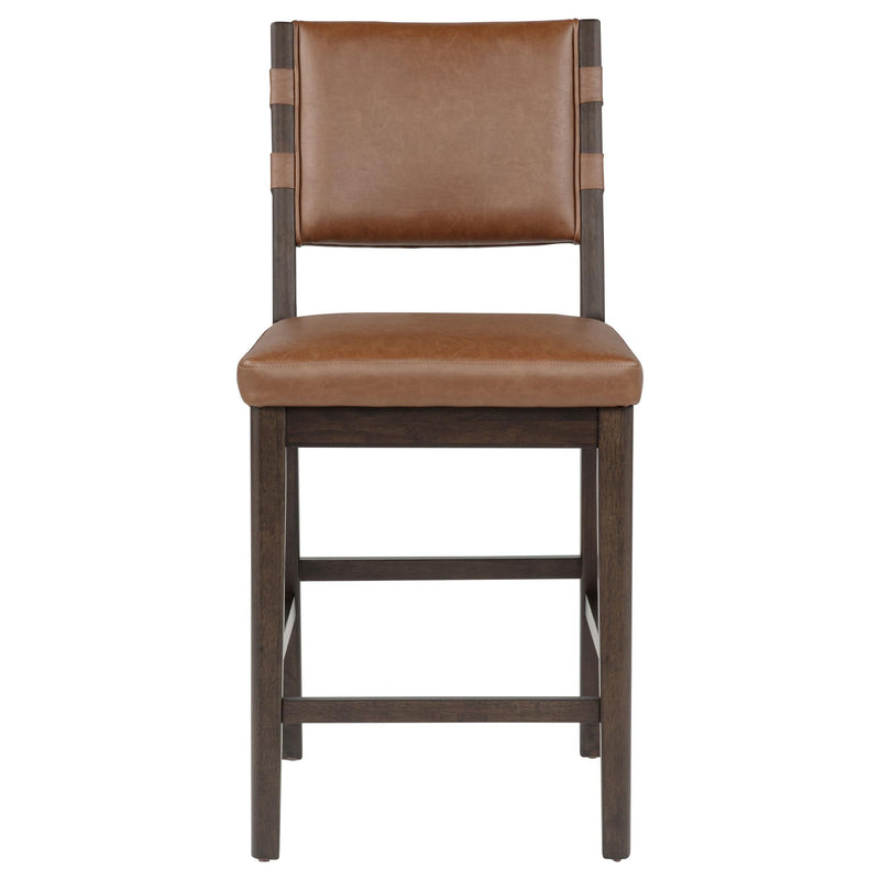 Tegan Faux Leather Upholstered Counter Height Chair Cognac (Set of 2) - 107079