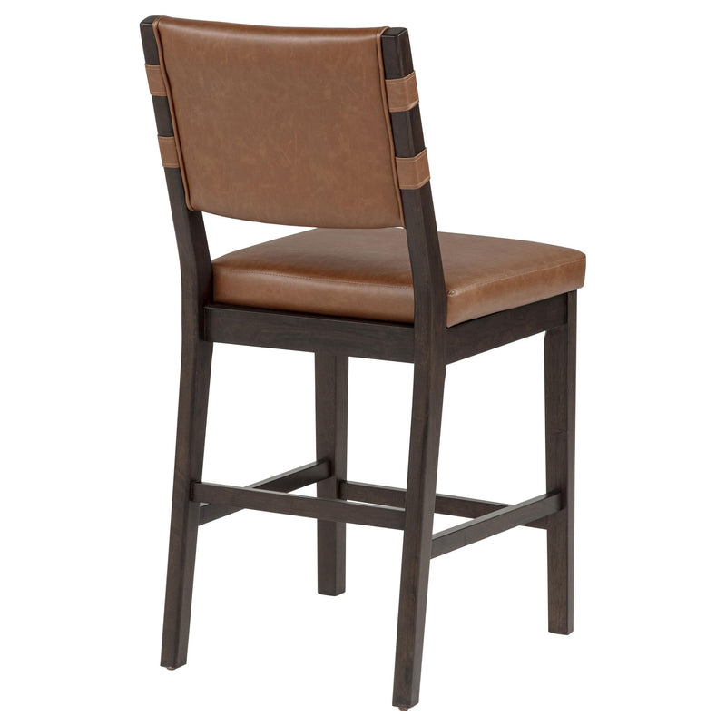 Tegan Faux Leather Upholstered Counter Height Chair Cognac (Set of 2) - 107079