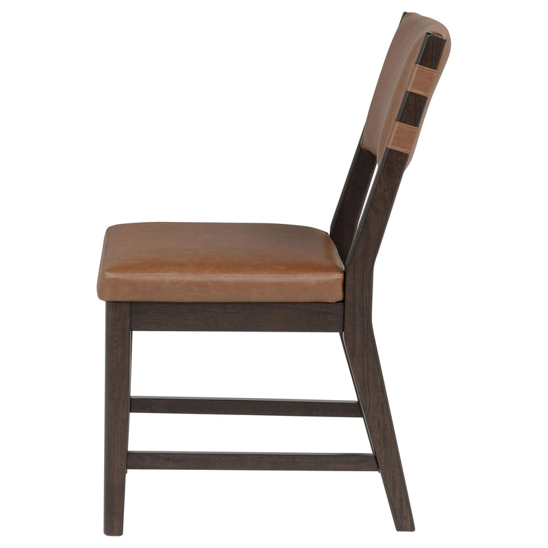 Tegan Faux Leather Upholstered Dining Side Chair Cognac (Set of 2) - 107072