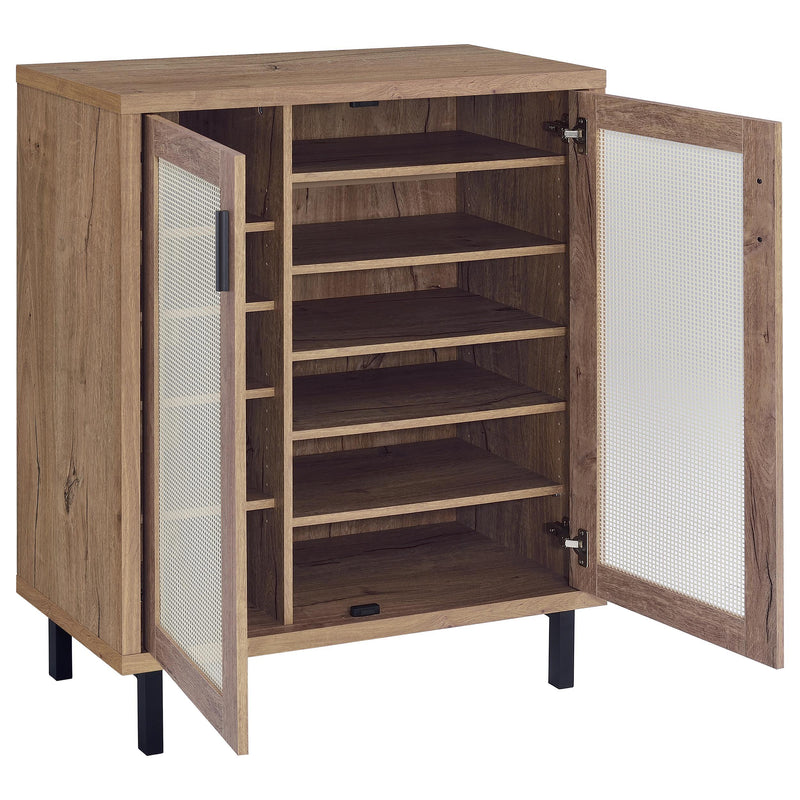 Teller 2-door Shoe Storage Cabinet Natural Oak - 950421