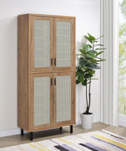 Teller 80-inch 4-door Tall Shoe Storage Cabinet Natural Oak - 950440