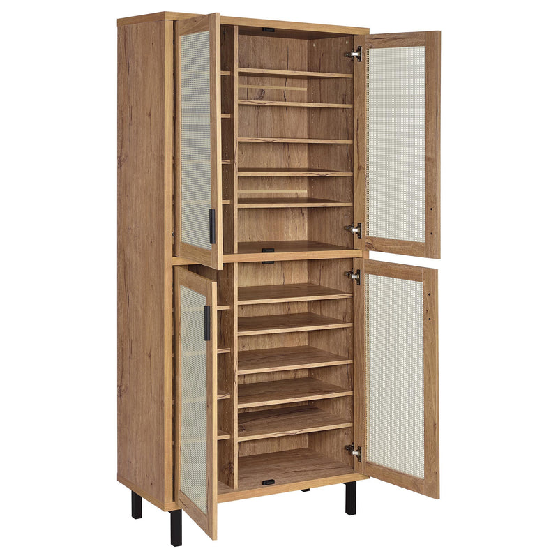 Teller 80-inch 4-door Tall Shoe Storage Cabinet Natural Oak - 950440