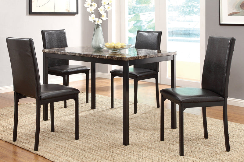 Tempe Brown/Black Marble - Top Dining Set - DMV FurnitureDining Room Set