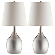 Tenya 24-inch Empire Shade Urn Table Lamp Silver (Set of 2) - 901471
